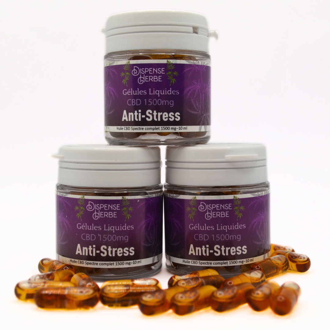 Gélules Liquides CBD Anti-Stress - DispenseHerbe 🍀