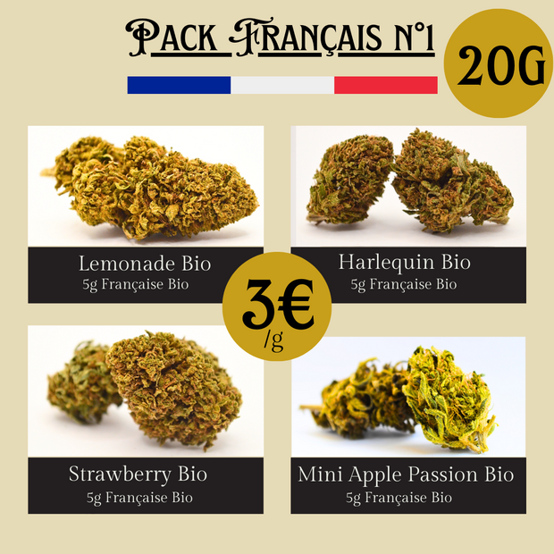  PACK Français n°1 <br> 20g = 3€ le gramme Dispense Herbe 
